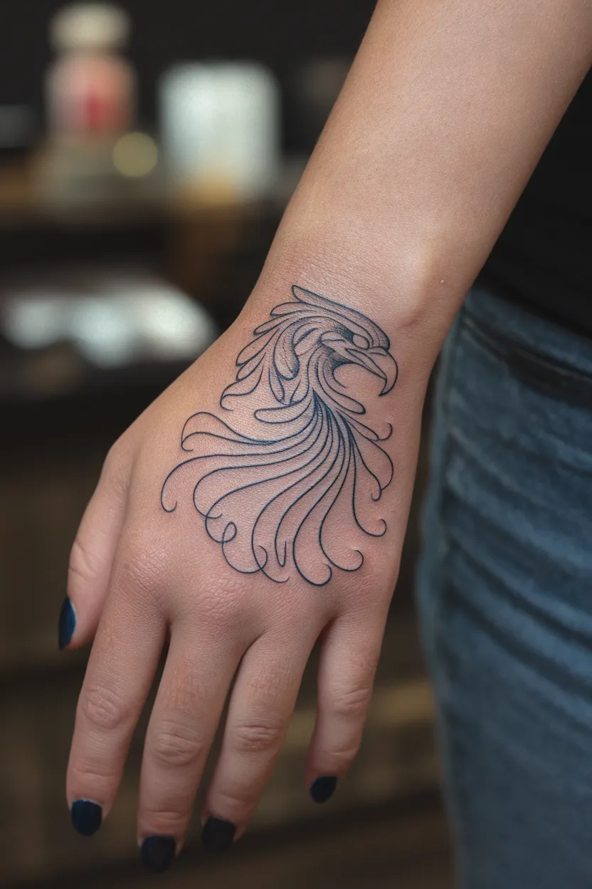 Elegant Eagle Design With Flowing Lines