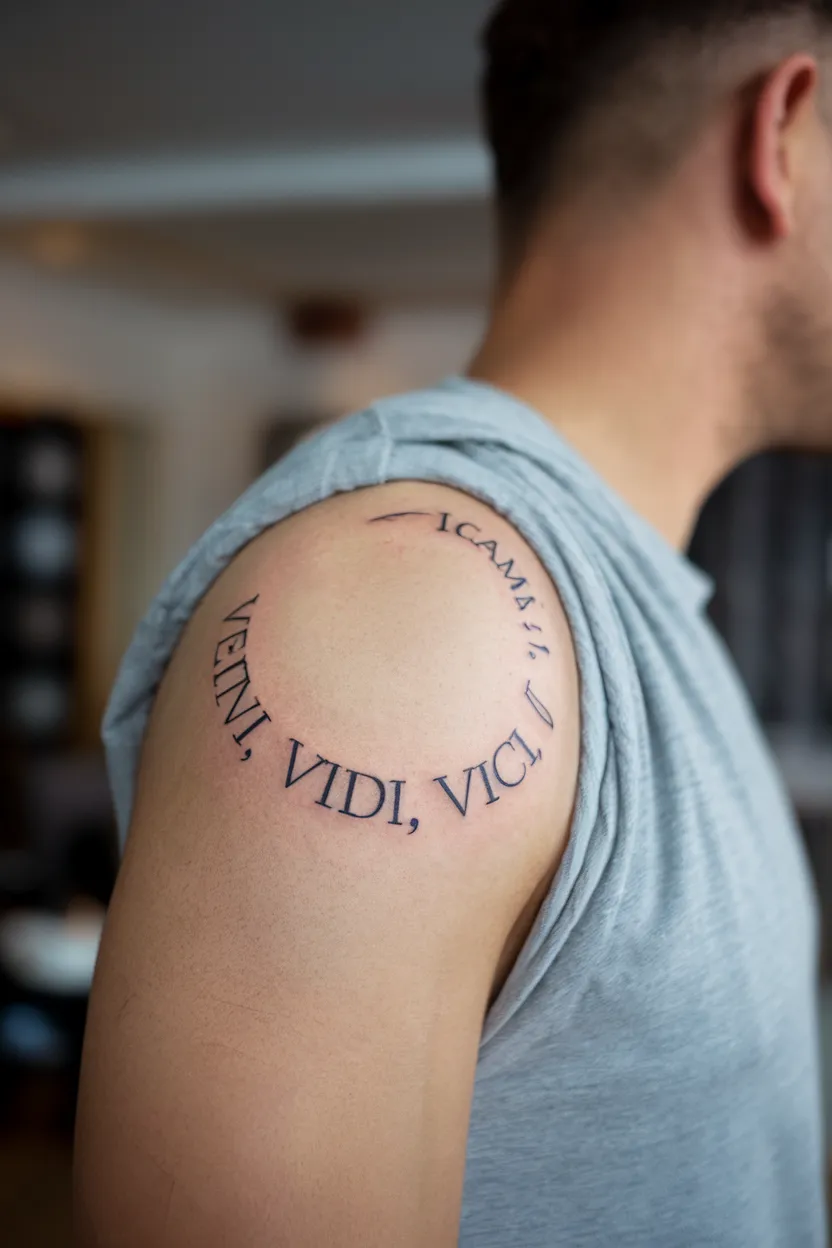 Curved Roman Numerals Around the Arm