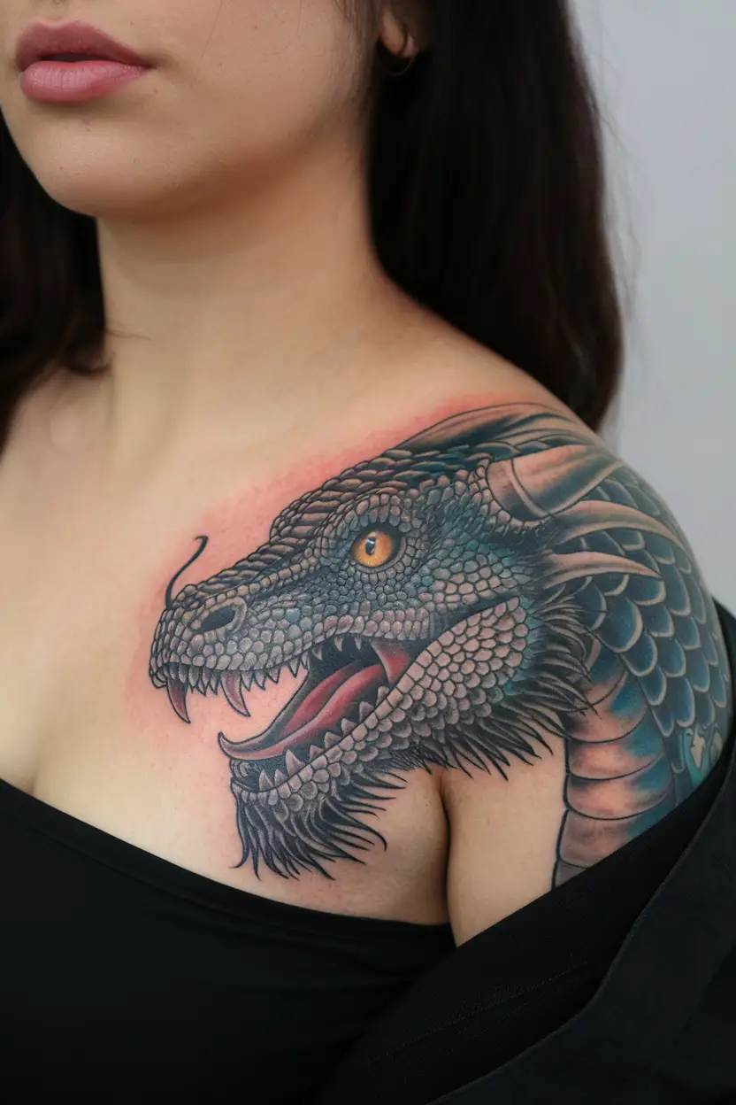 Realistic Dragon Head