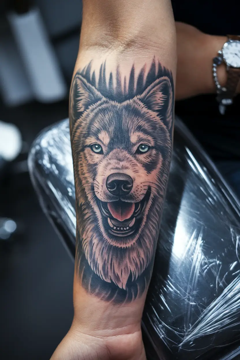 Realism Howling Wolf Tattoo