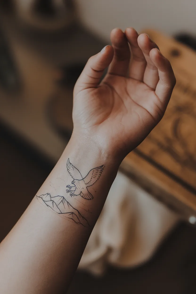 Minimalist Line Art Eagle