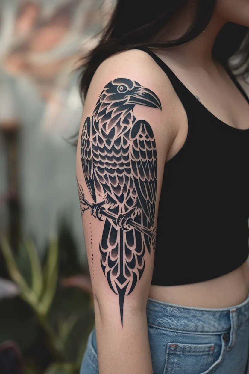 Tribal Raven Design