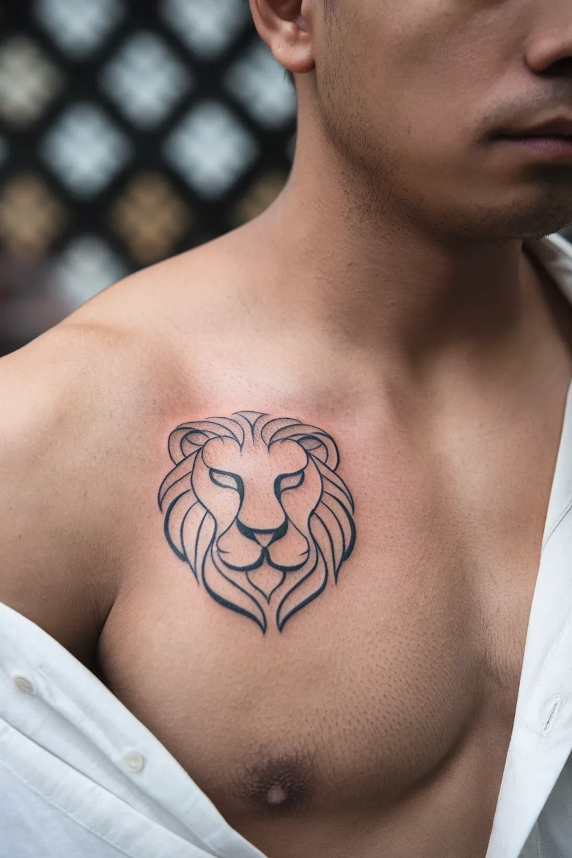 Simple Lion Tattoo 5