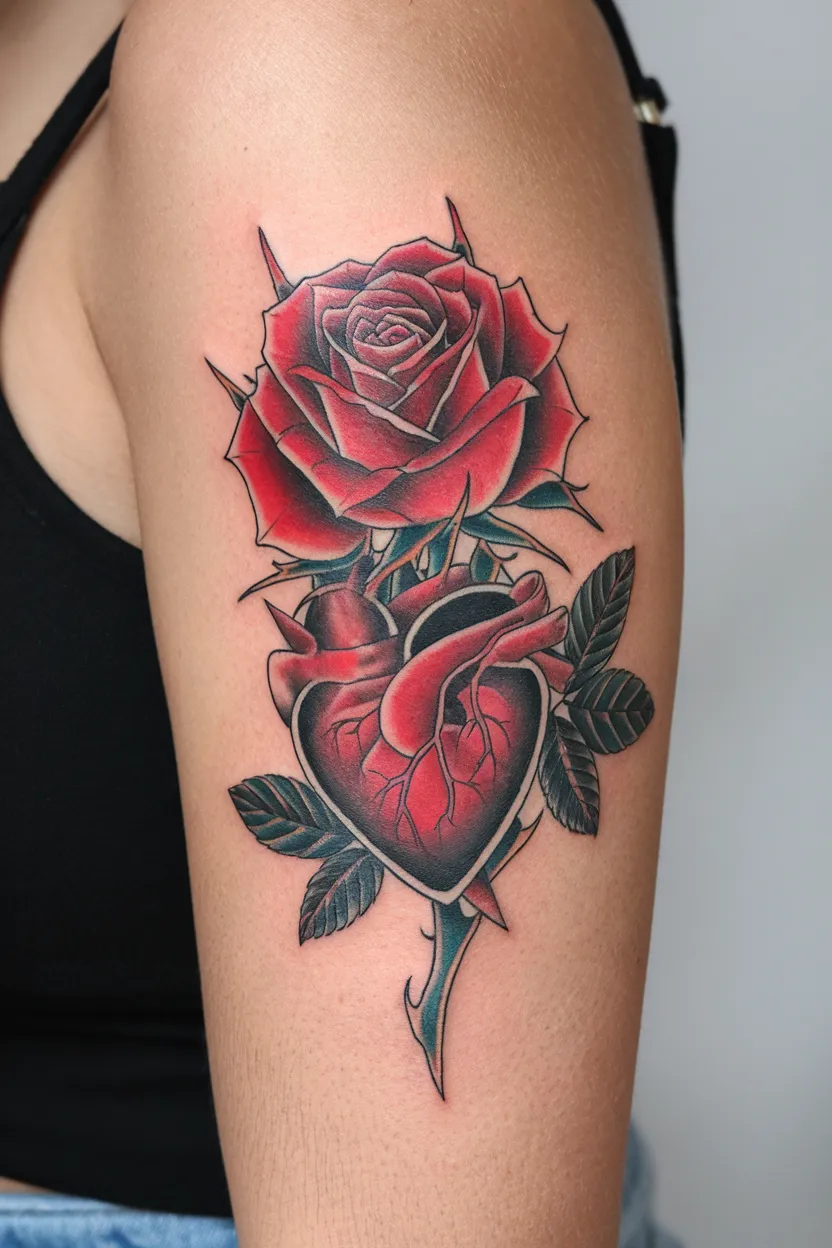Red Rose With a Heart