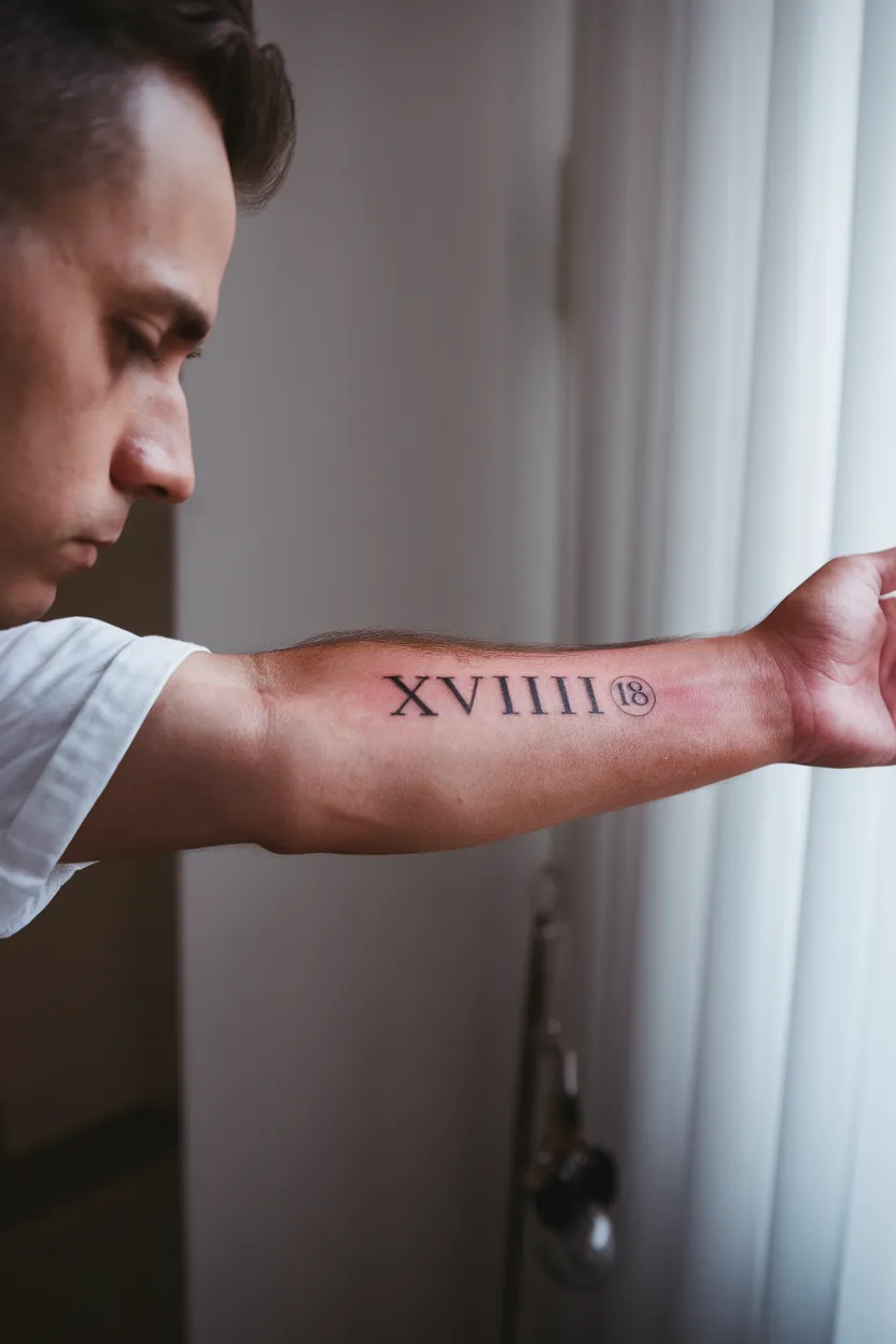 Roman Numeral Date Tattoo