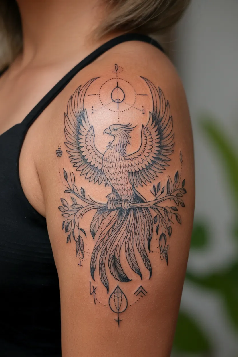 Phoenix With Mythical Elements