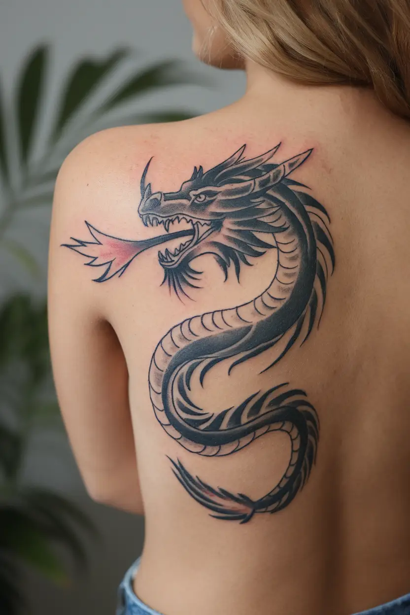 Abstract Brushstroke Dragon