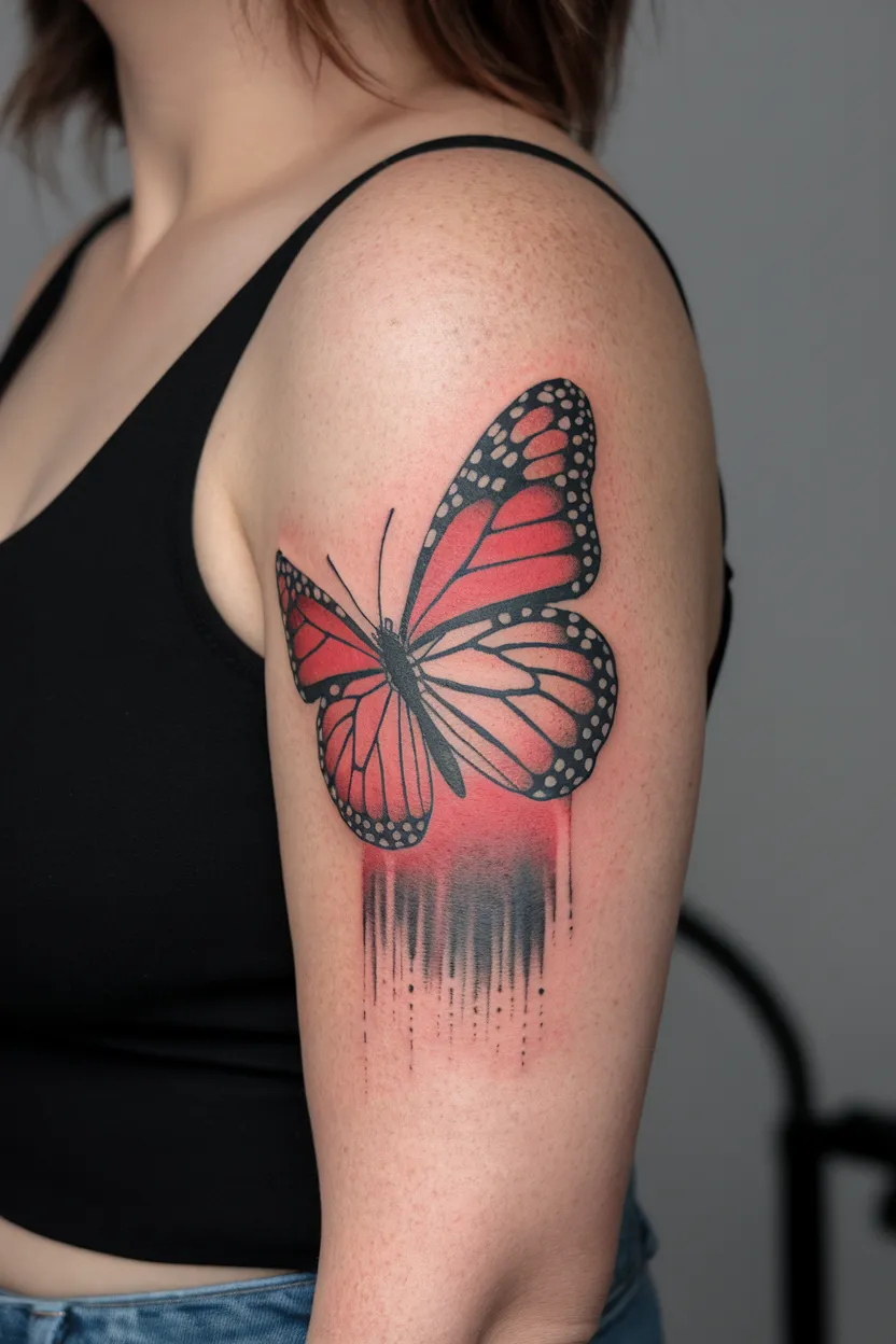Red and Black Butterfly Combination