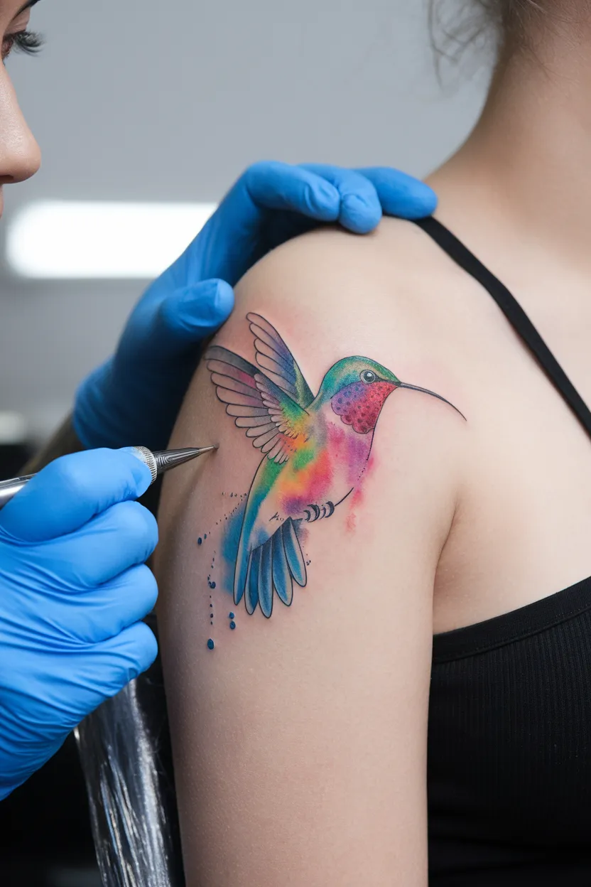 Watercolor Hummingbird