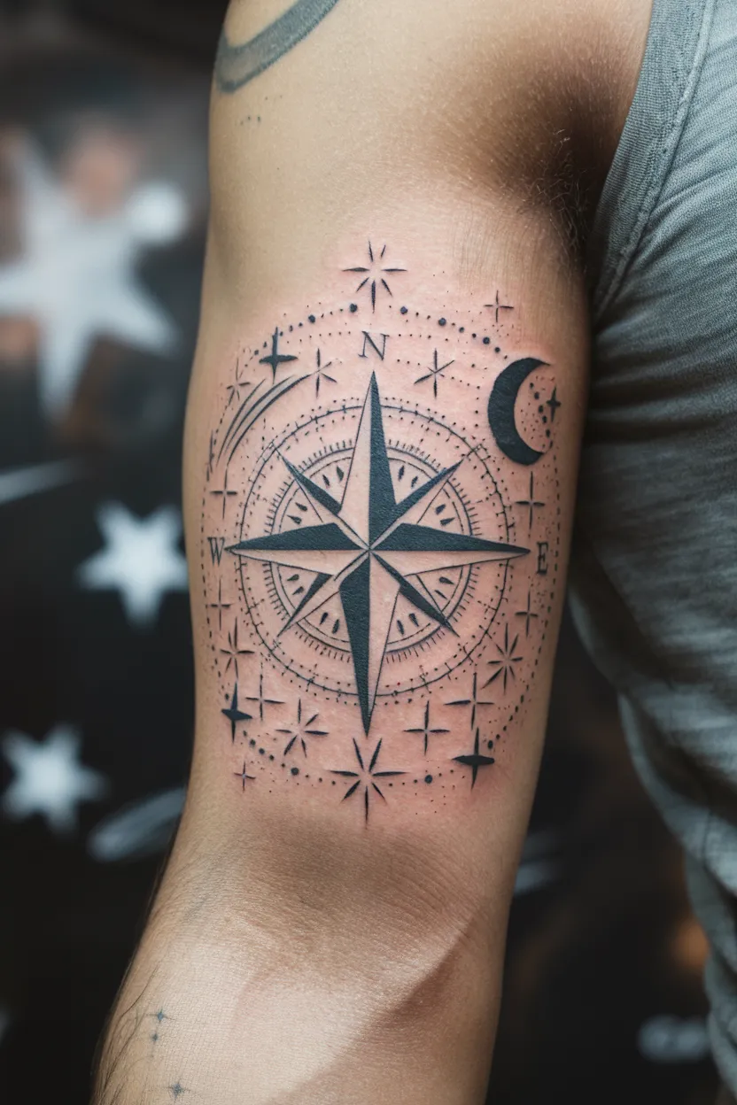 Star Compass Tattoo 1