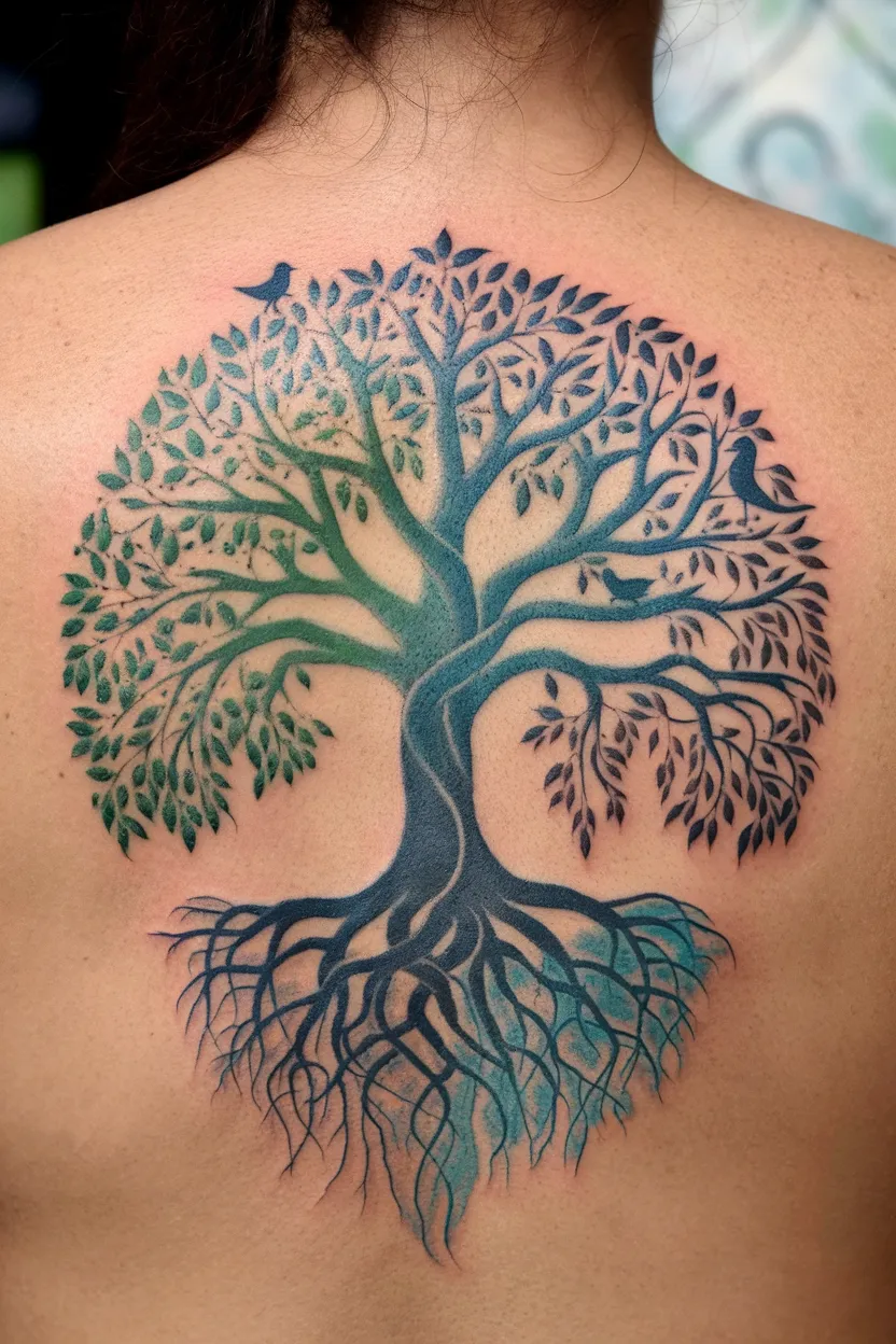 Tree of Life Spine Tattoo