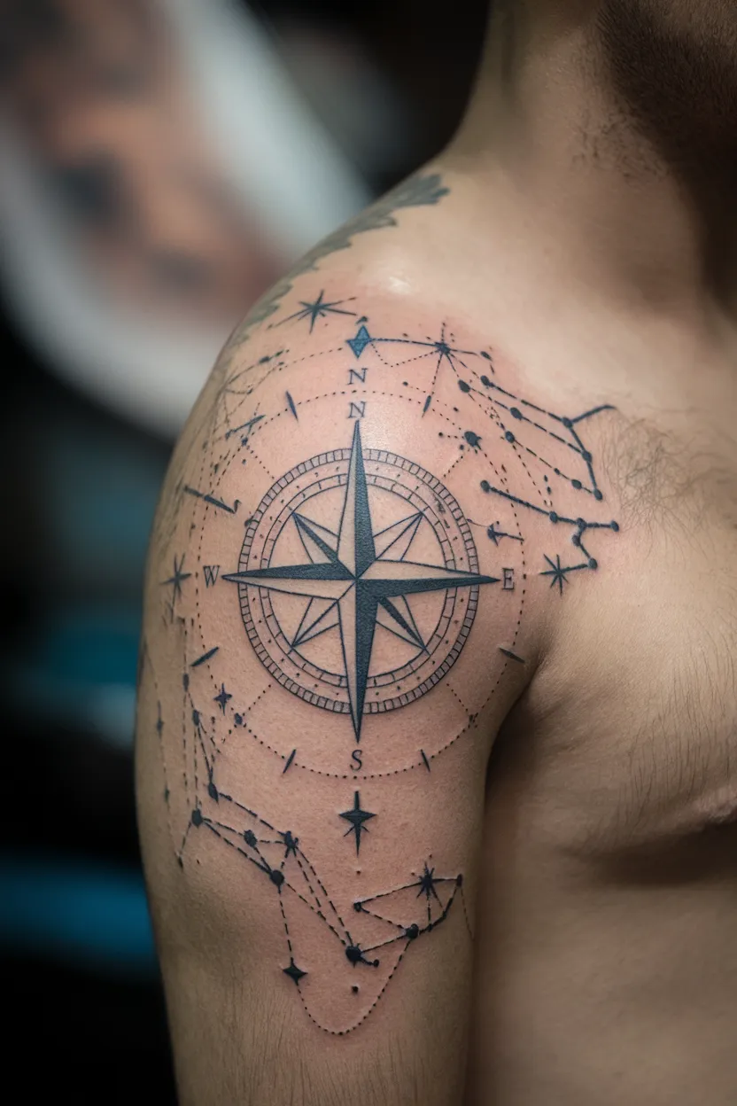 Star Compass Tattoo 2