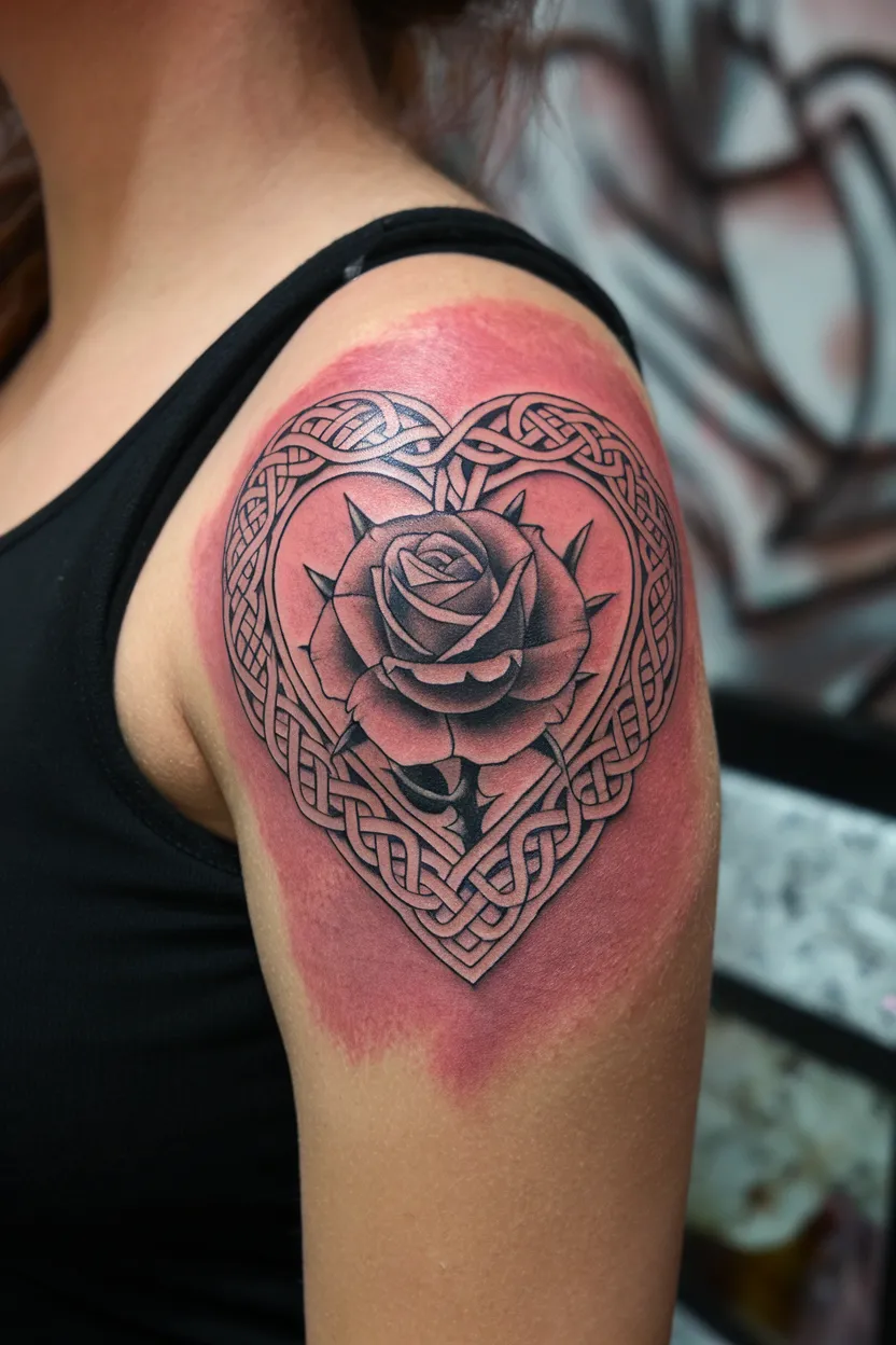 Rose Within a Heart Shape