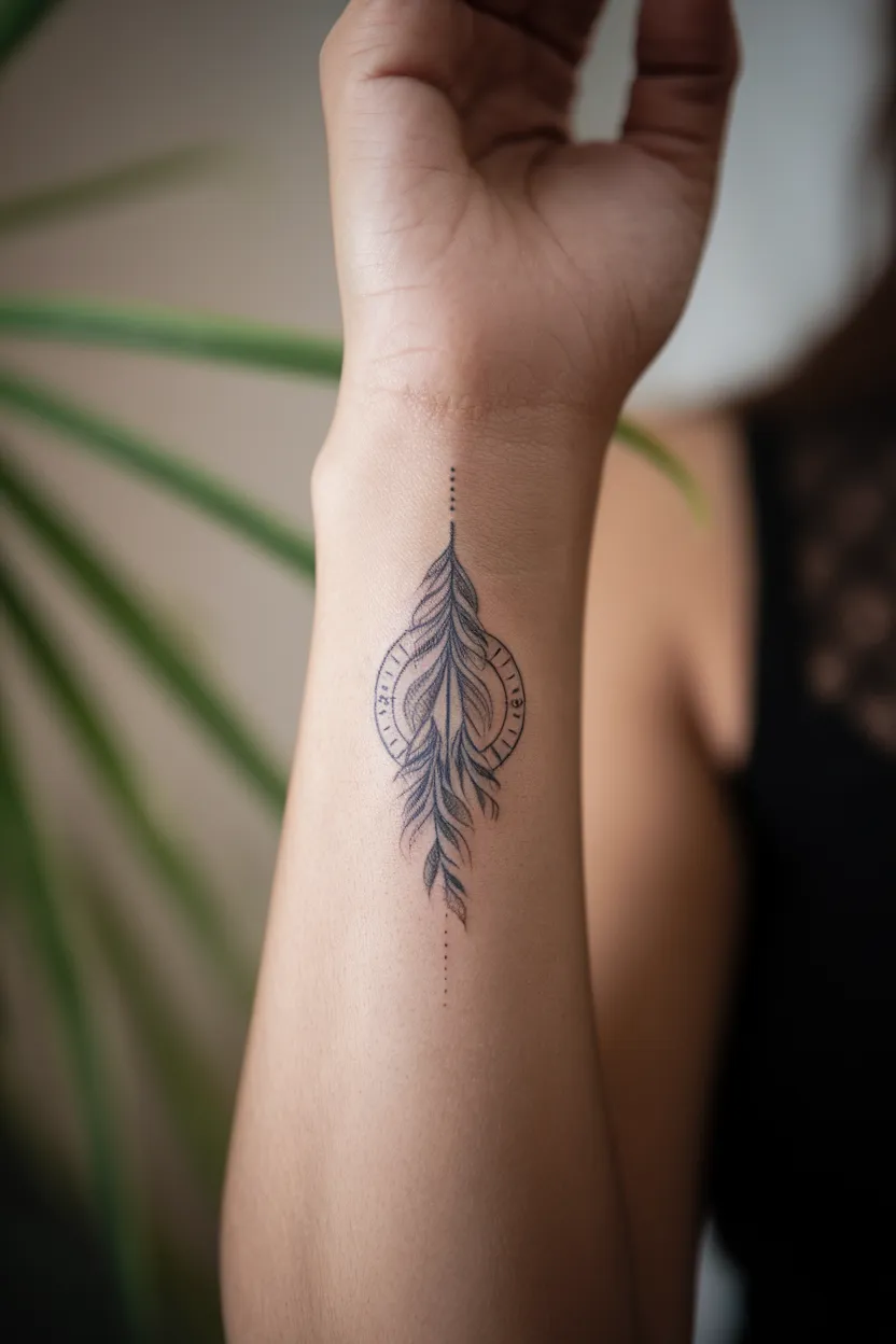 Wispy Compass Tattoo