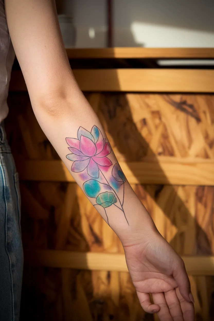 Watercolor Lotus Flower