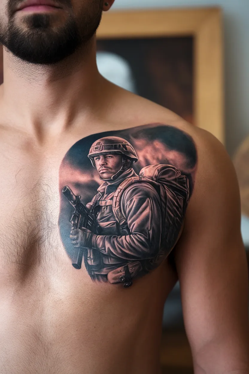 Modern Soldier Tattoo