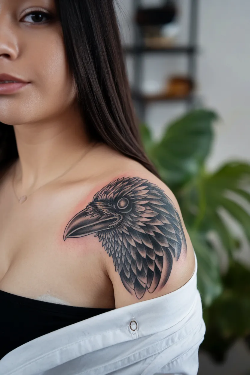 Close-Up of a Raven's Head