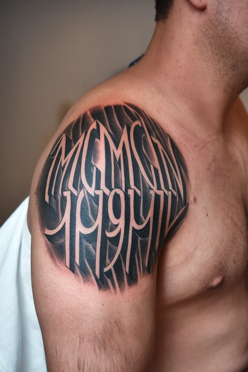 Bold Roman Numeral on the Shoulder