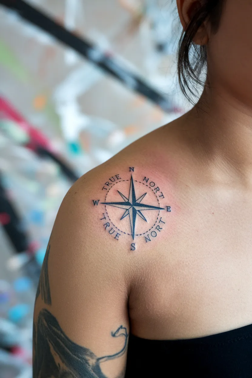 Minimalist Compass Tattoo
