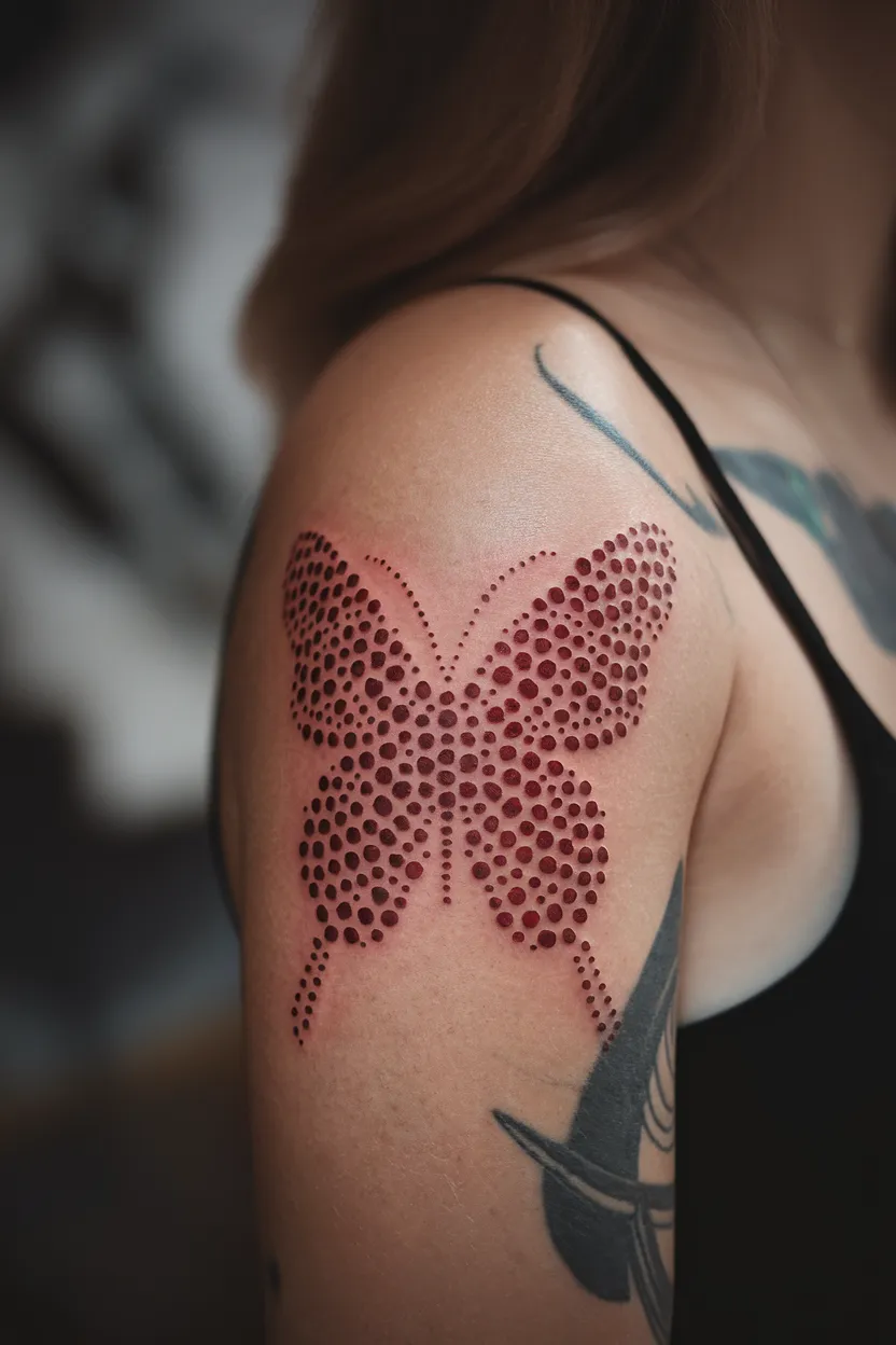 Abstract Red Butterfly Design