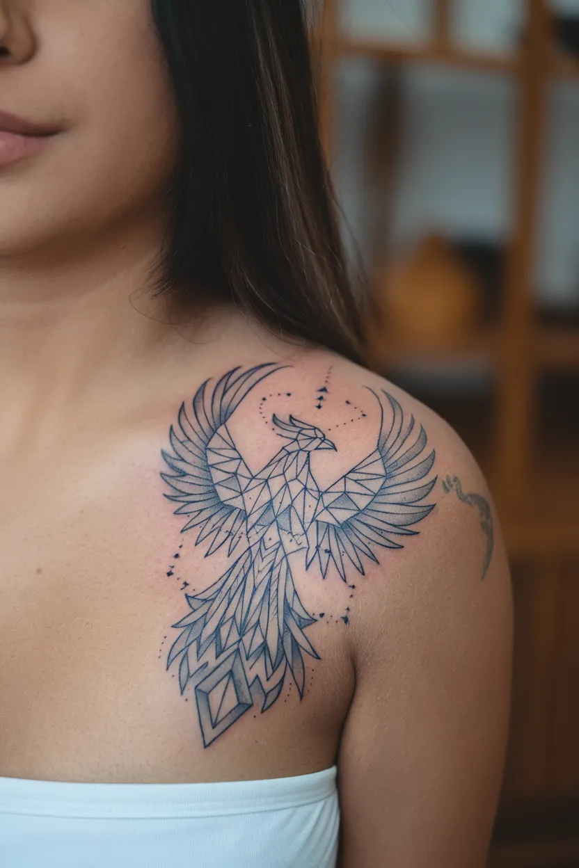 Geometric Phoenix Pattern