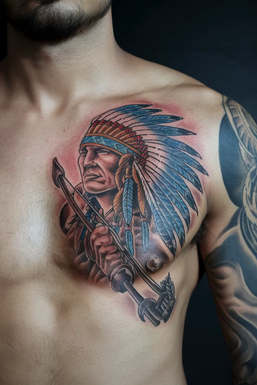 Native American Warrior Tattoo