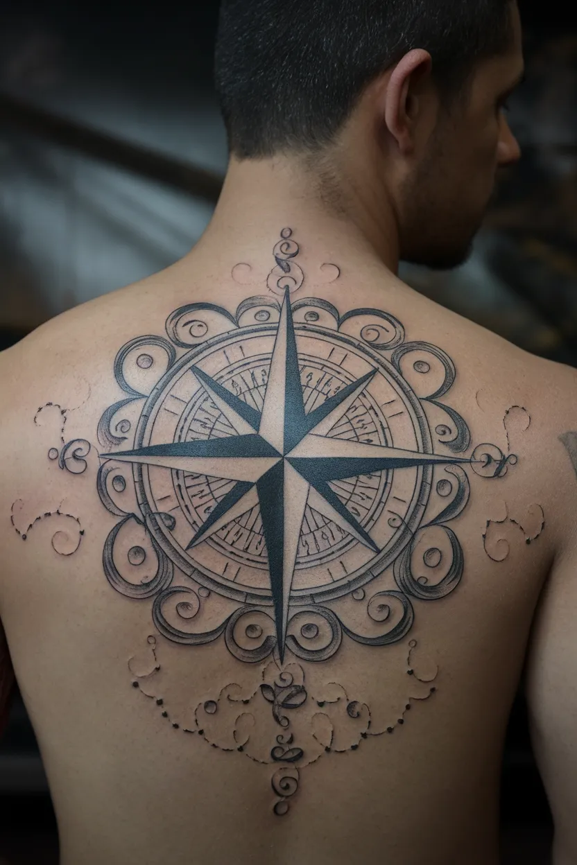 Compass Rose Tattoo 1