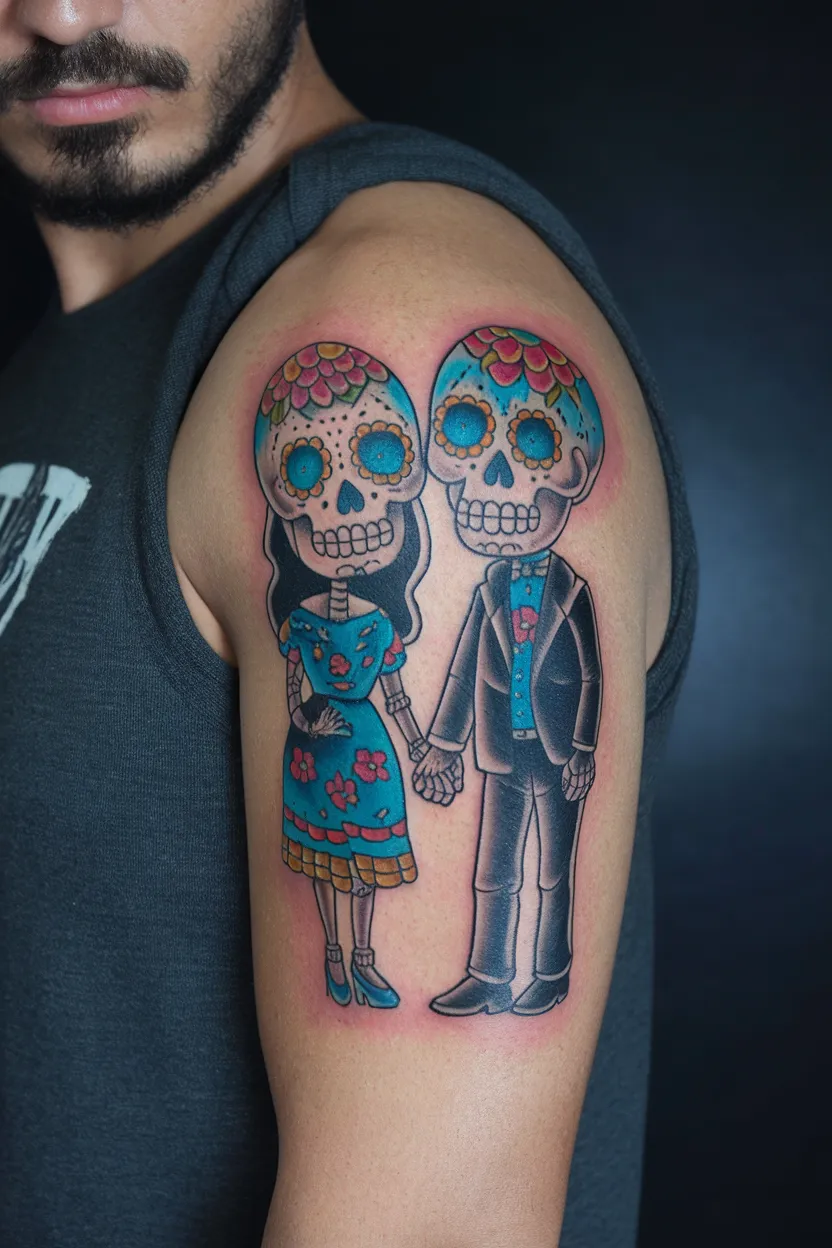 Day of the D.e.a.d Couple Sugar Skulls
