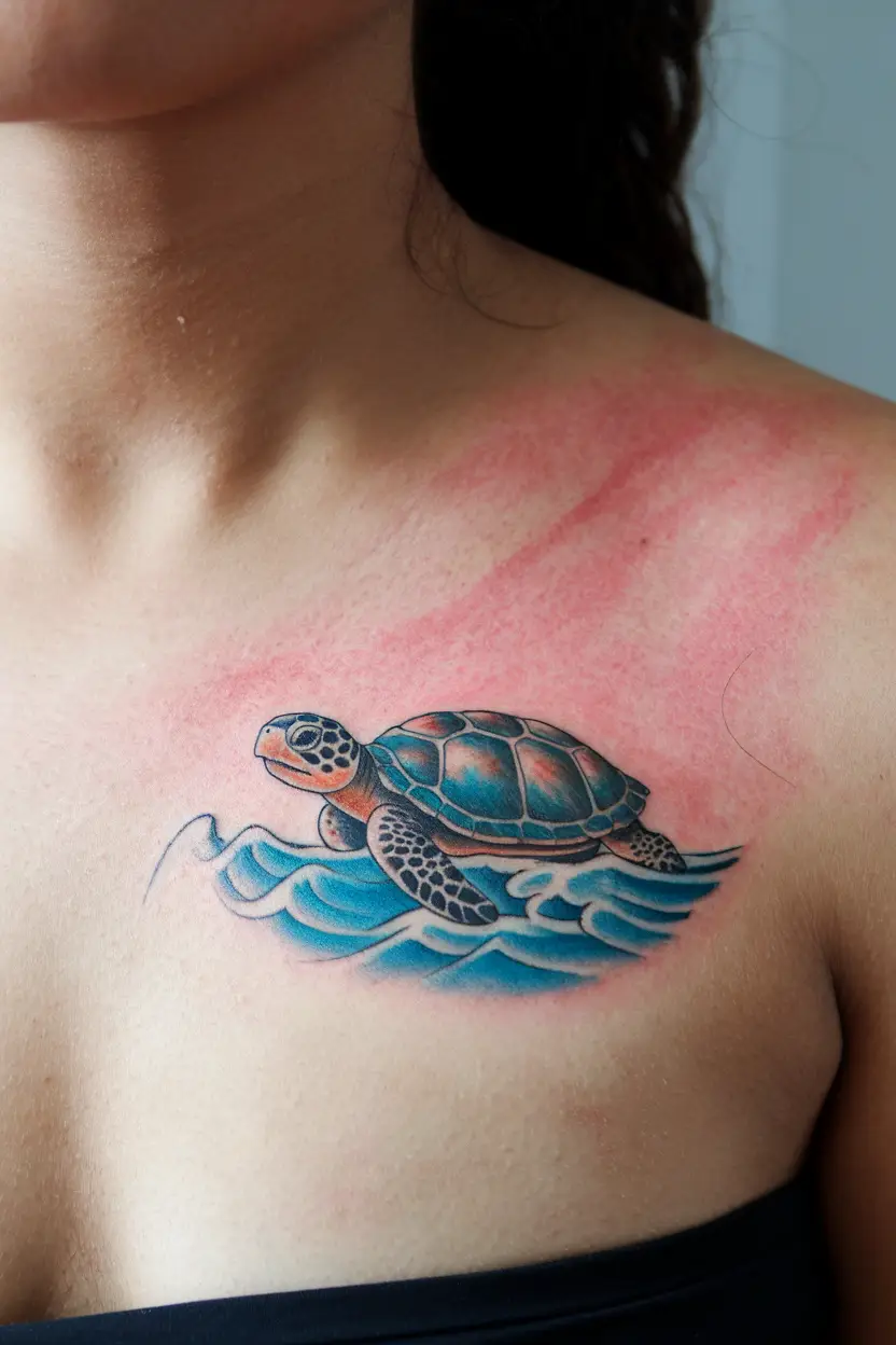 Turtle Collarbone Tattoo