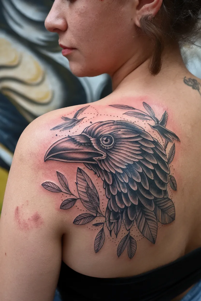 Detailed Raven Head