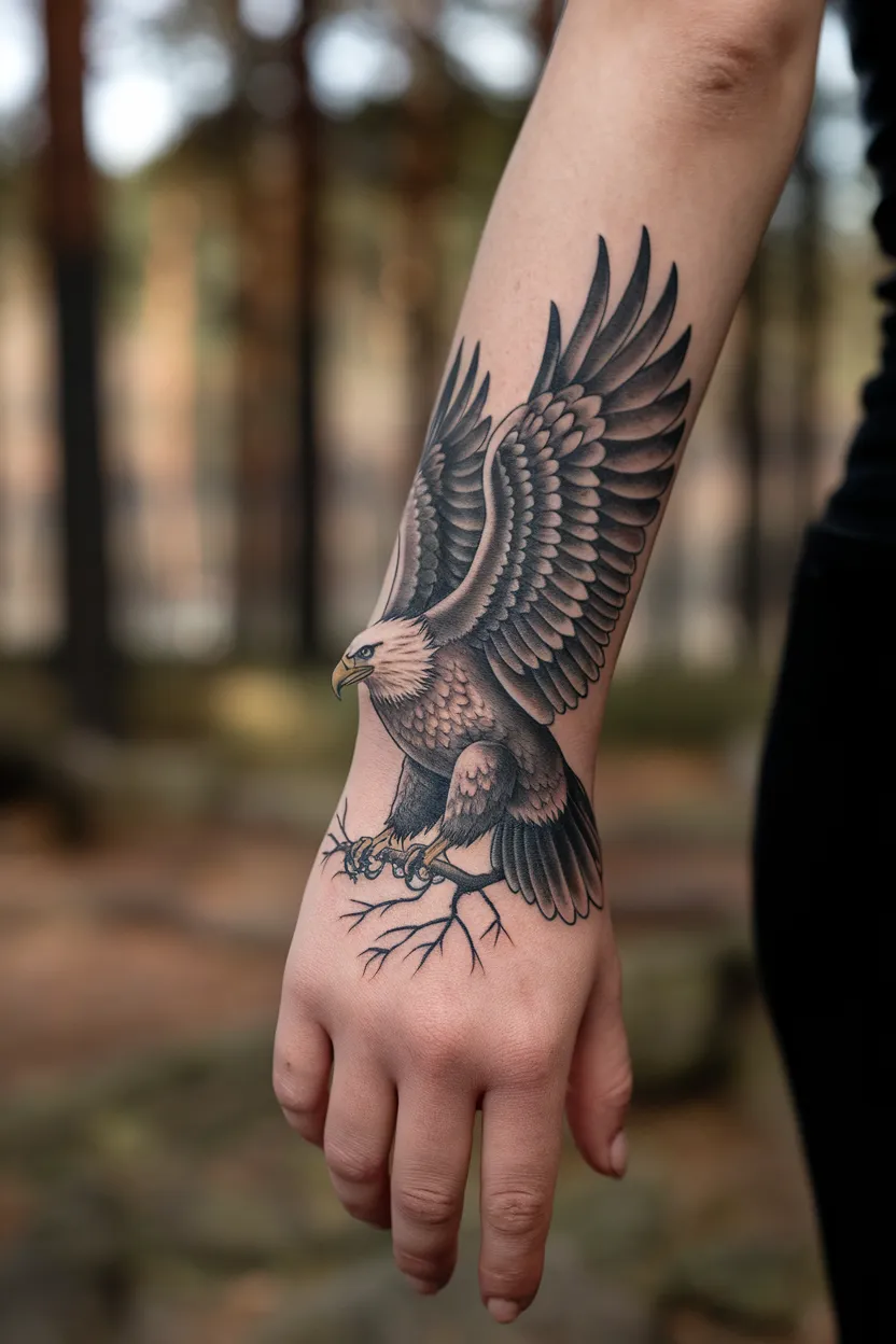 Majestic Eagle With Outstretched Wings