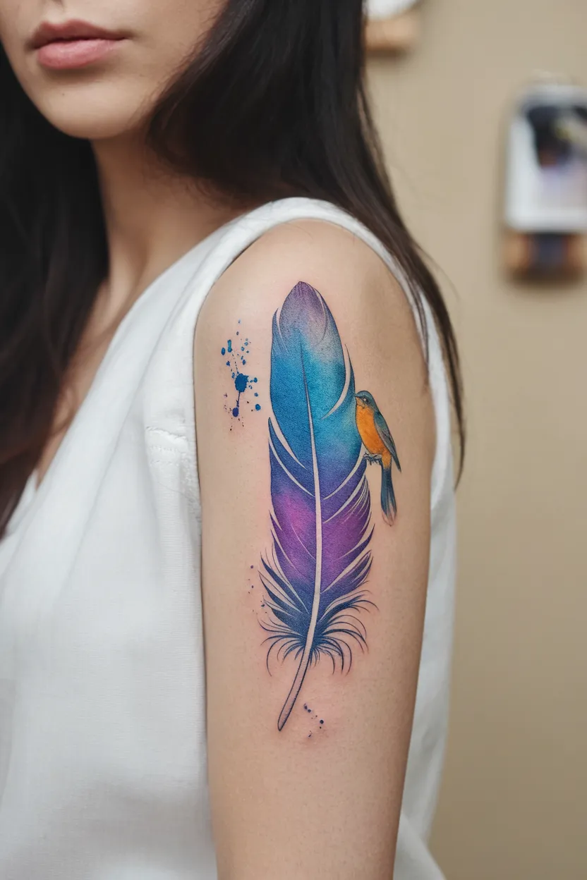 Watercolor Feather