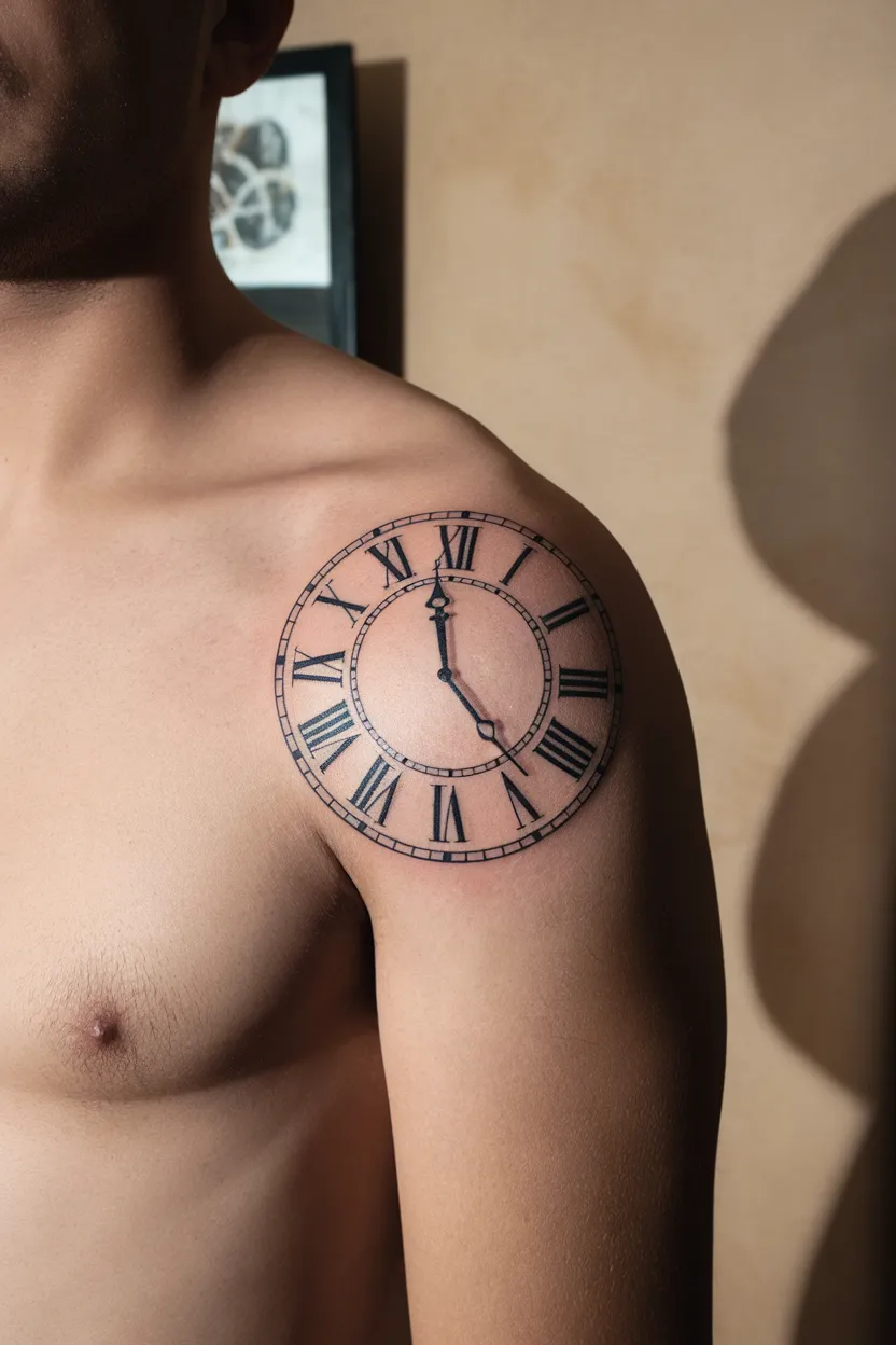 Roman Numeral Clock Tattoo