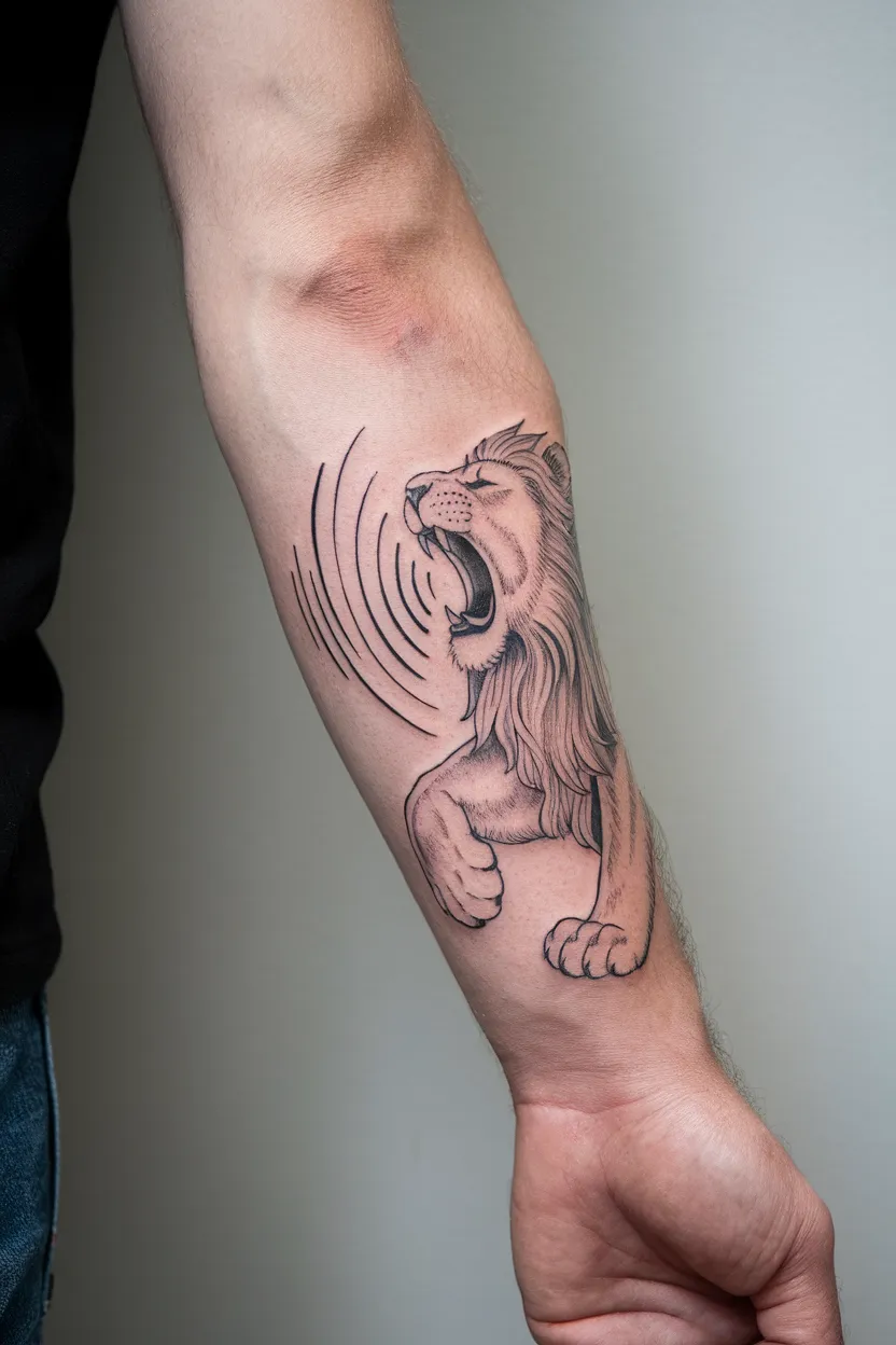 Simple Lion Tattoo 16