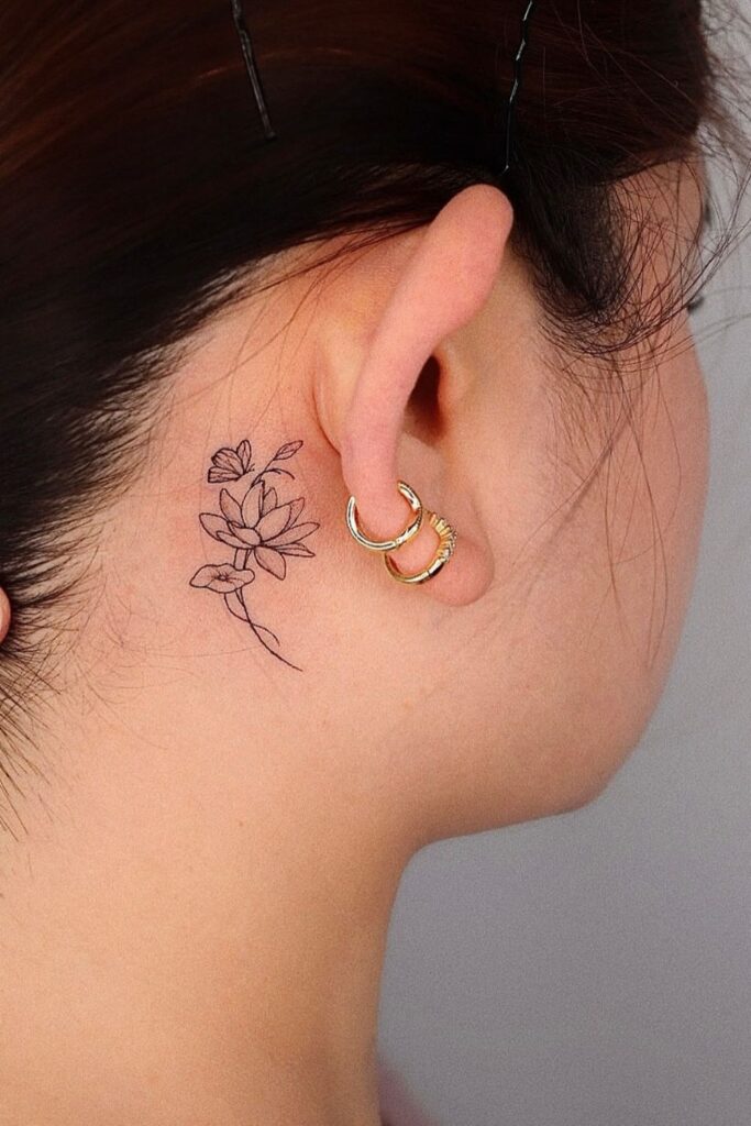 behind the ear tattoo ideas