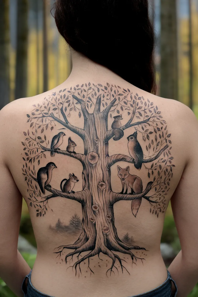 Tree Tattoo on the Spine
