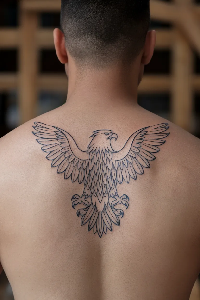 Minimalist Line Art Eagle Design