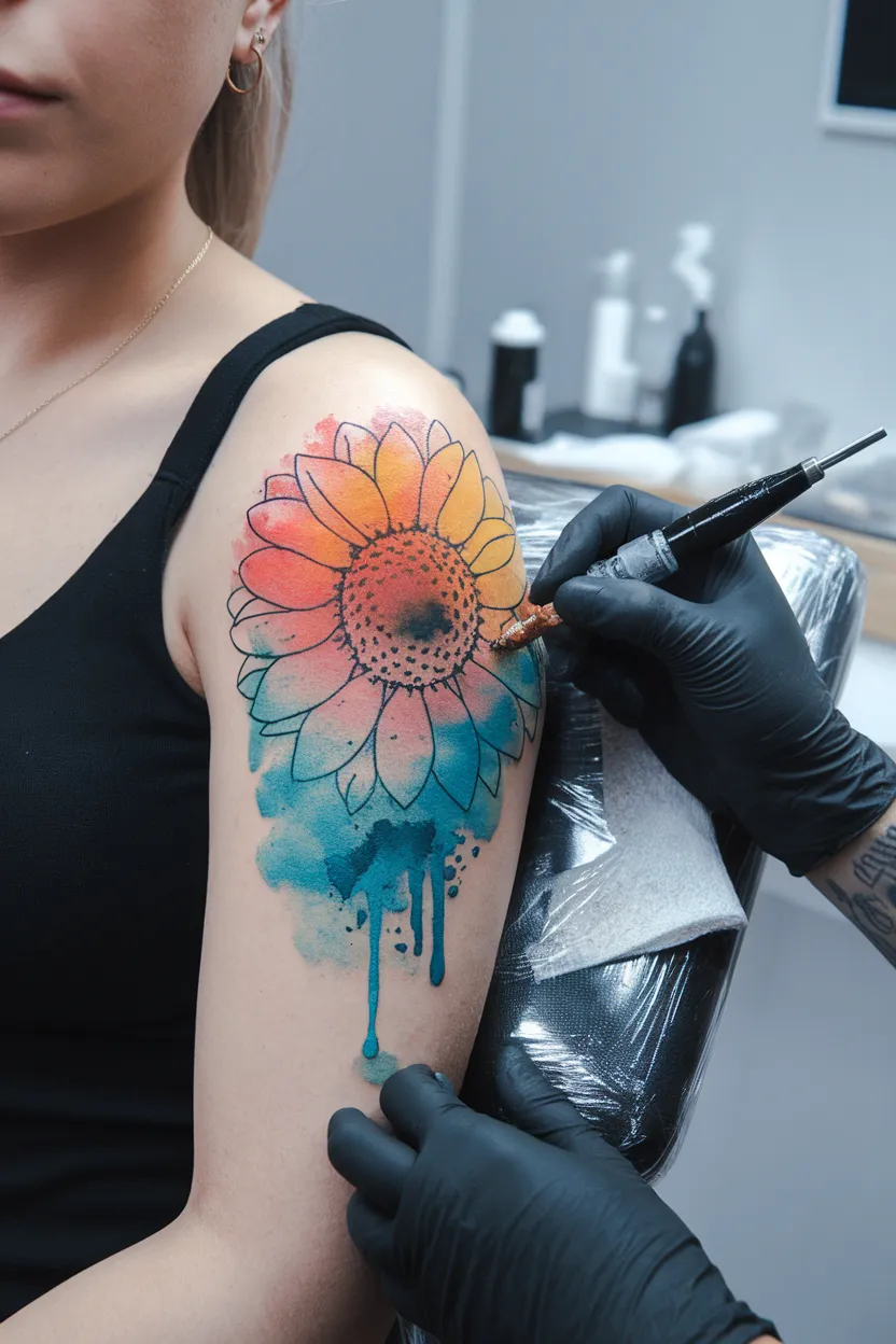 Watercolor Sunflower