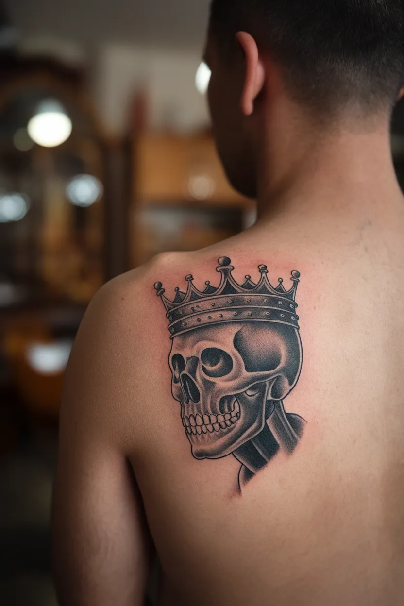 Skeleton With Crown Tattoo