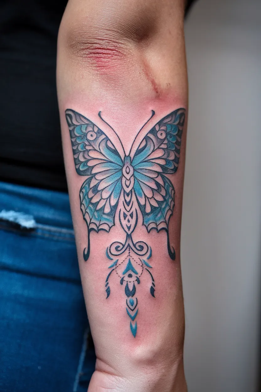 Tribal Blue Butterfly
