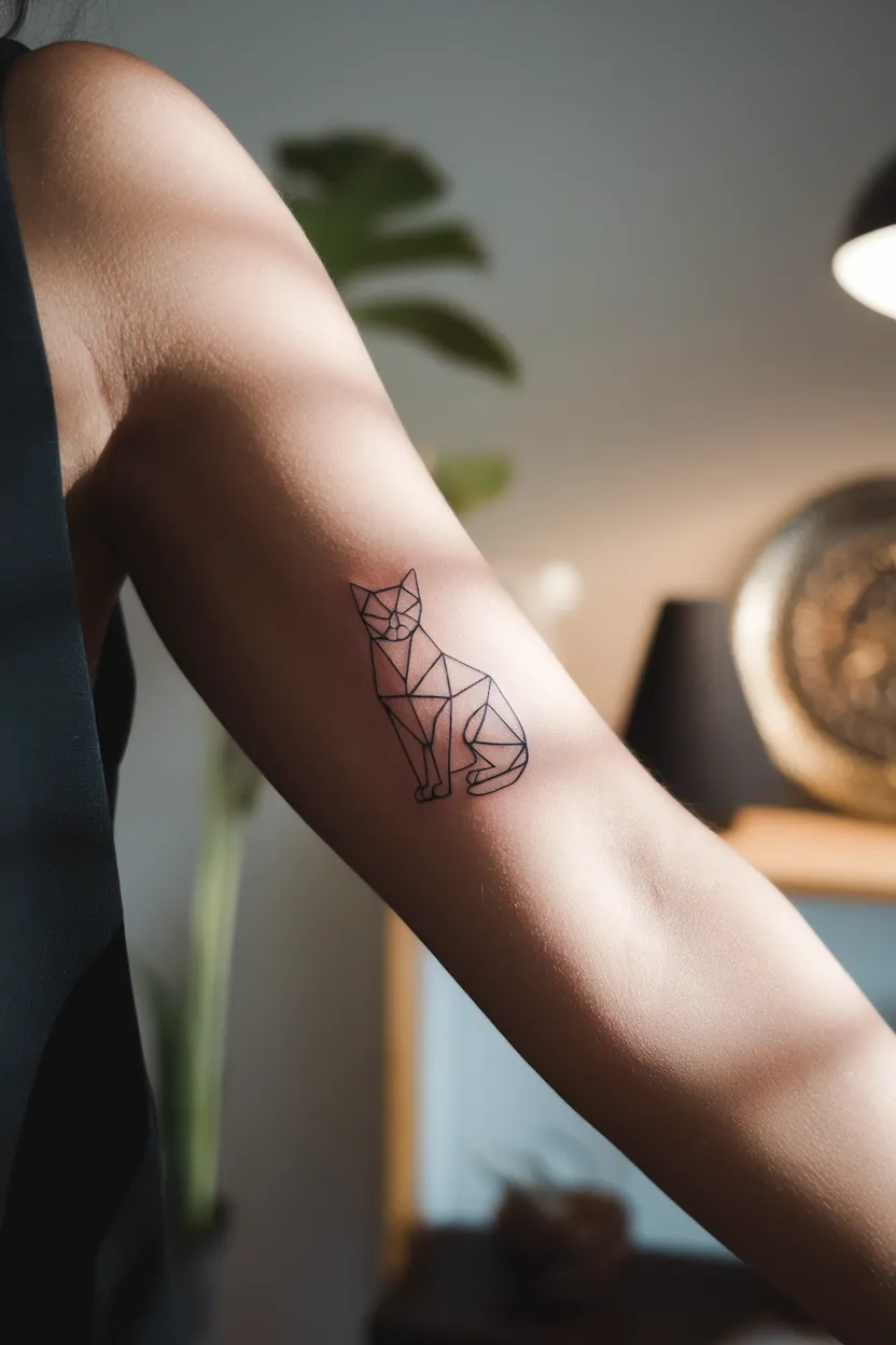 Small Geometric Cat Design