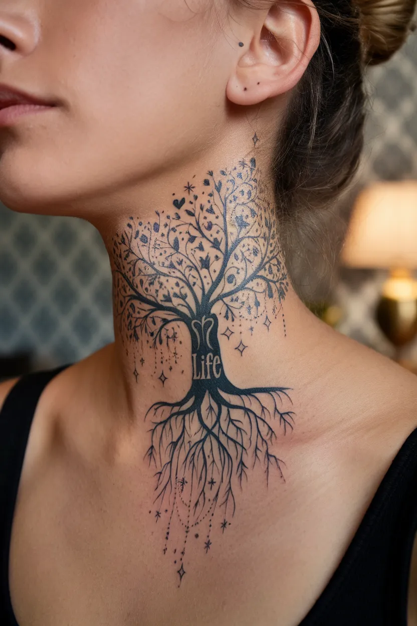 Personalized Neck Tattoo