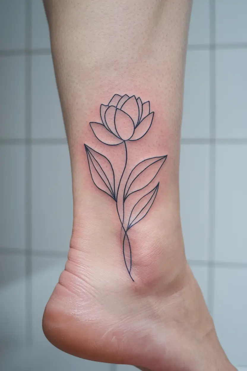 Minimalist Line Art Flower