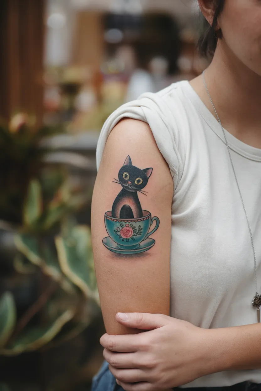 Black Cat in a Teacup