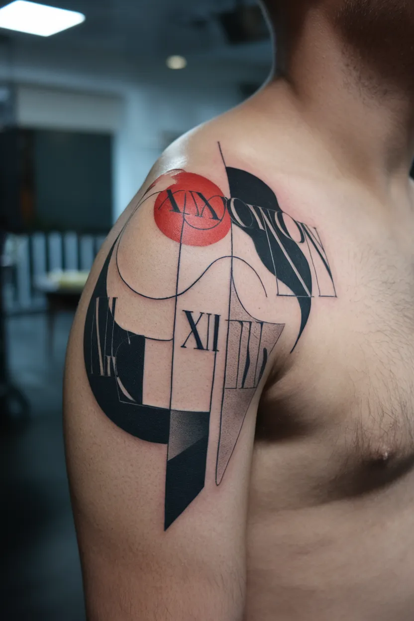 Abstract Design Featuring Roman Numerals