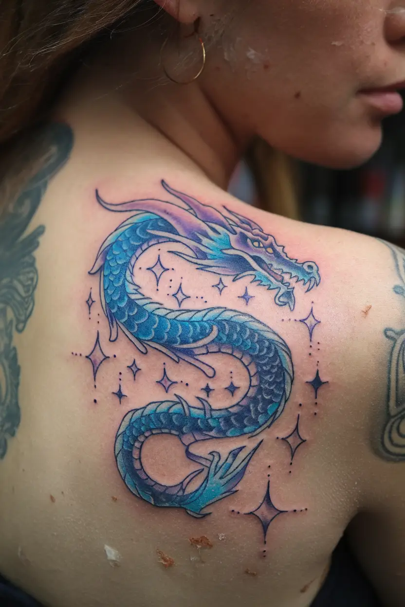 Cosmic Dragon With Stars