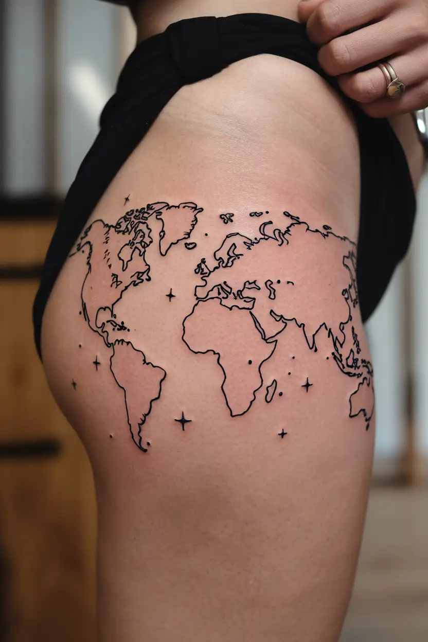 World Map Tattoo