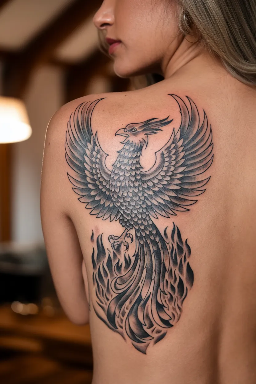 Neo-Traditional Phoenix Tattoo