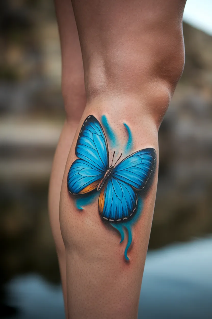Realistic Blue Butterfly