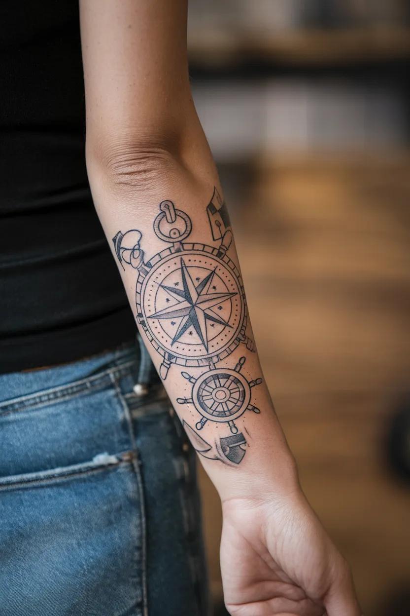 Basic Compass Tattoo